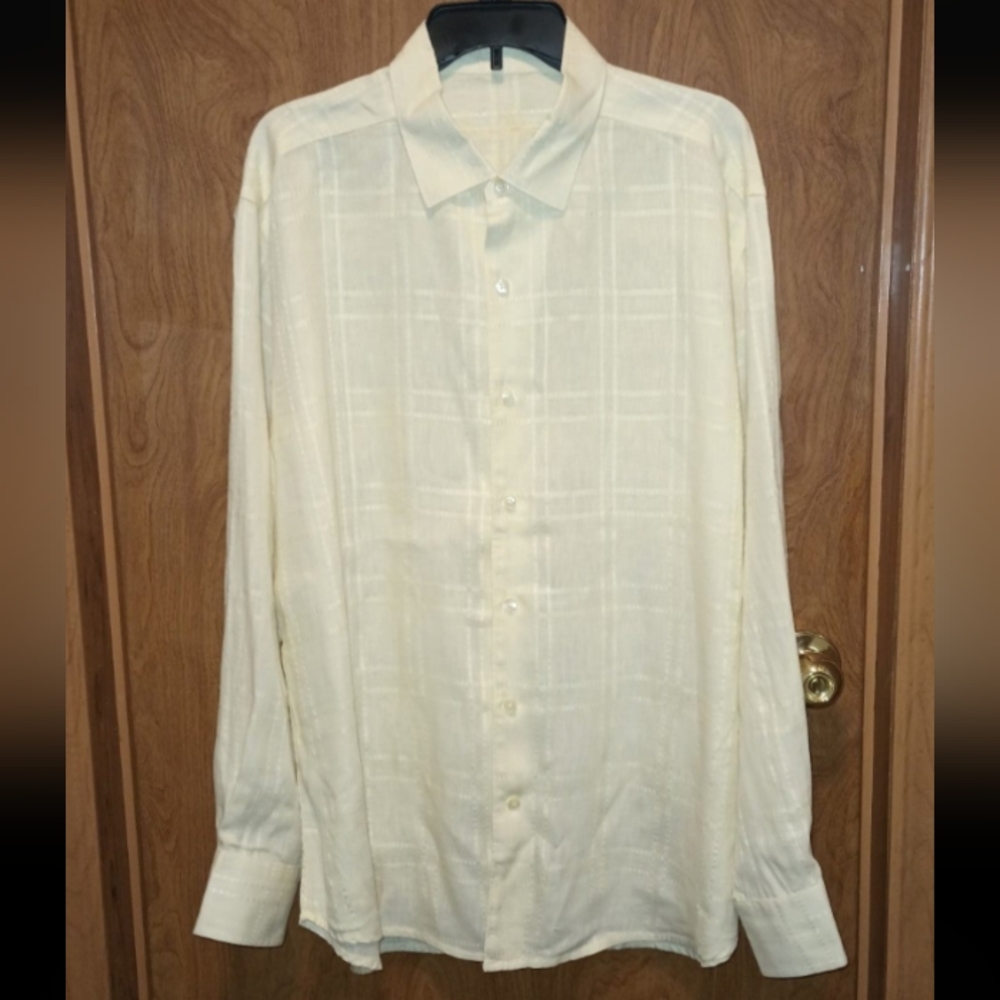 Mens Tommy Bahama 100% Linen Light Butter Yellow X Large Shirt NWOT